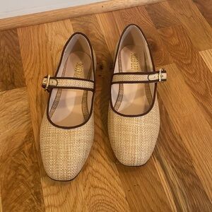 Raffia Mary Jane Flats